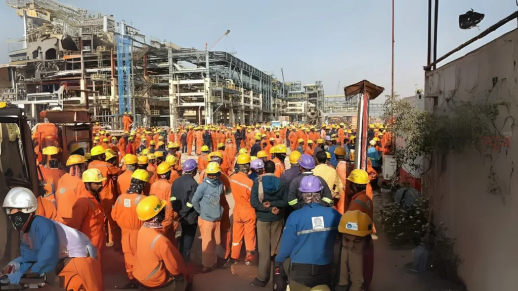 पचपदरा रिफाइनरी में मजदूर की मौत के बाद बवाल