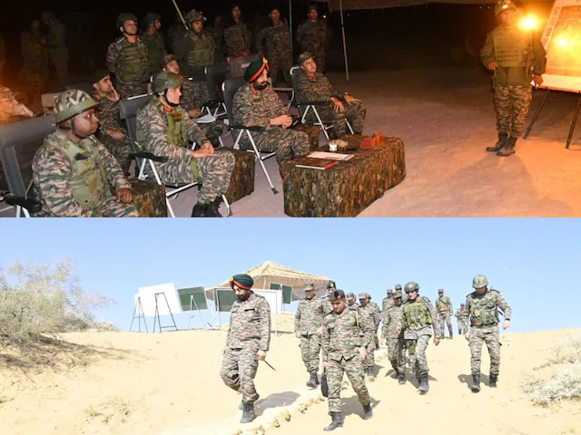 थार रेगिस्तान में भारतीय सेना का युद्ध तैयारी अभ्यास