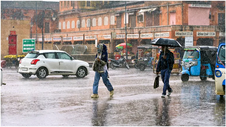 राजस्थान में भारी बारिश और ओलावृष्टि, 9 जिलों में ऑरेंज अलर्ट