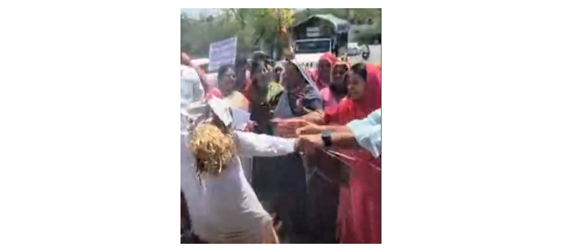 अजमेर में BJP महिला मोर्चा का कांग्रेस के खिलाफ प्रदर्शन